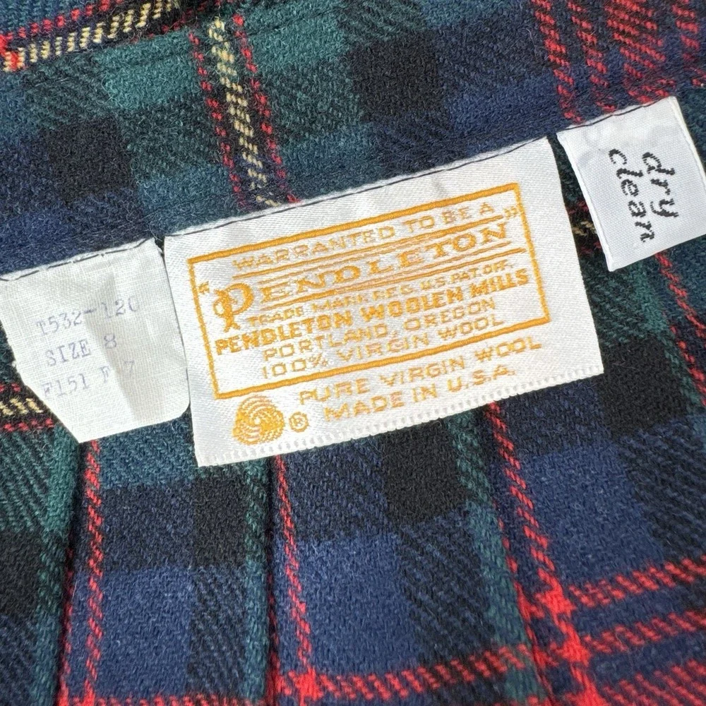 Vtg Pendleton Tartan Plaid Pleated Midi Skirt S Academia Preppy Schoolgirl Twee